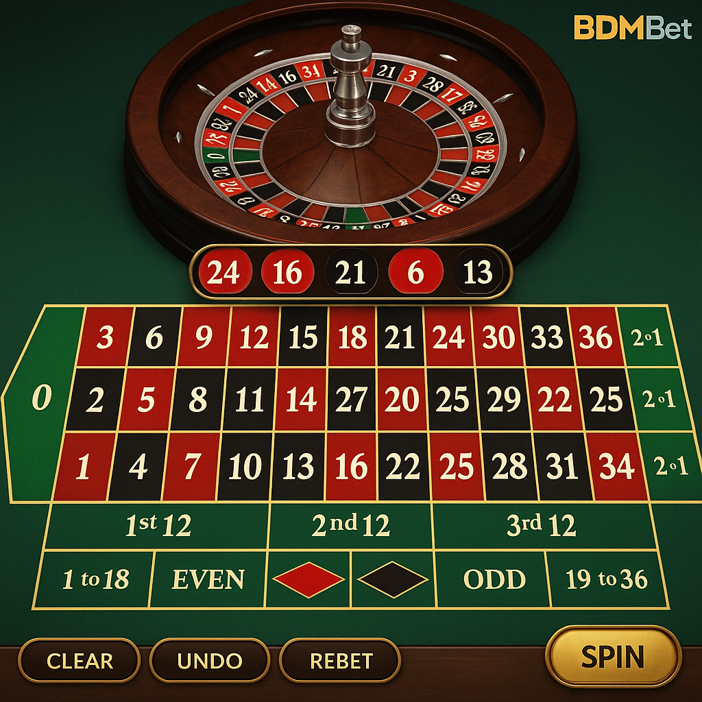 BDMBet - Roulette Européenne - Mises Simples et Annuelles